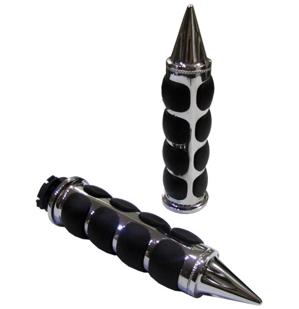 Yamaha Royal Star, Deluxe Motorcycle Chrome Handlebar ISO "Spike" Grips with Throttle Tube Pair Yamaha Royal Star, Deluxe Motorcycle Chrome Handlebar ISO "Spike" Grips with Throttle Tube Pair