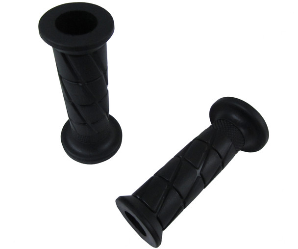 Suzuki TS 50,TS 75,TS 90 Black Soft Rubber Comfort Open End Motorcycle Grips (Pair)