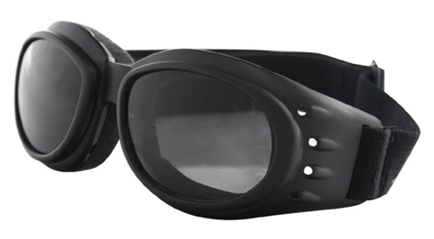 Bobster Eyewear Cruiser 2 Motorcycle Goggles with Black Frame & Interchangeable Lenses comes with 3 Lenses BCA2031AC