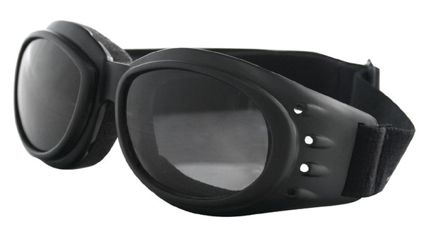 Bobster Eyewear Cruiser 2 Motorcycle Goggles with Black Frame & Interchangeable Lenses comes with 3 Lenses BCA2031AC