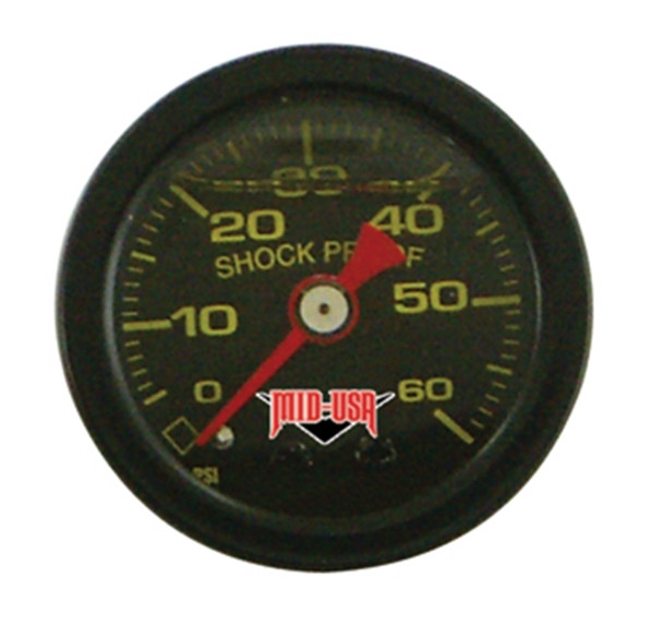 Black Oil Pressure Gauge 0-60 PSI 1.5" Liquid Filled fits Harley Motorcycles