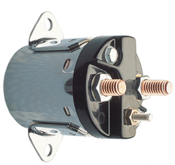 Holley Chrome Starter Solenoid Fits Harley Dyna, Electra Glide, Fat Bob, Wide Glide, Big Twin 5 Speed 1980-8831526-81B