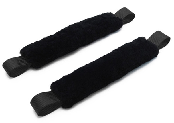 1 & 1/2" Hardbody Wide Black Soft-Tie Pair with Sheepskin Covers For Transporting Motorcycles - 6,000 pound test