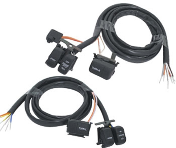 48" Handlebar Black Switches Wiring Kit Fits All Harley 1996-06 Covered Wires & Mounting Hardware