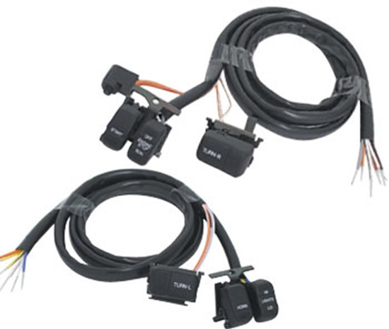 V-Factor 48" Handlebar Black Switches Wiring Kit Fits All Harley 1996-06 Covered Wires & Mounting Hardware