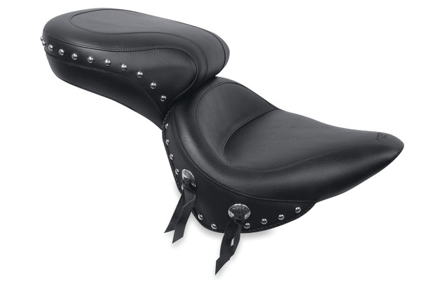 Mustang Hardbody Wide Studded Black Seat Harley Softail 2000-06 Front 17.5" Rear 14" #75072