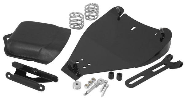 Solo Seat Kit Fits Harley Softail Bolt On Kit With Battery Cover Steel Hinge, Torsion Springs