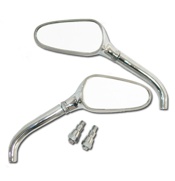 Motorcycle "Golf Club" Chrome Billet Handlebar Mirrors Pair for Kawasaki Models