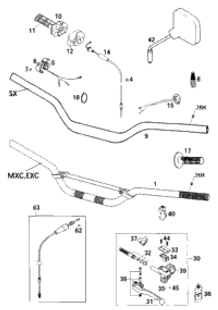 KTM MASTER CYLINDER CPL. 9,5MM 09 09 2009 200 XC 50302030300