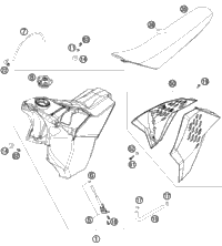 KTM FUEL TNK CPL. 7,5L SX CARB 11 11 2012 125 SX 7730751303330