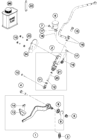 KTM BRAKE CALIPER REAR W/O PADS 2022 1290 SUPER ADVENTURE S, black Chassis 6031308010130
