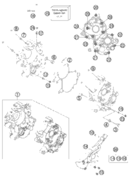 KTM PRIMARY DRIVE WITH CLUTCH CAGE 2018 65 SX MINI 46232000044