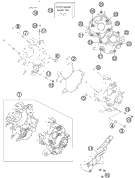 KTM PRIMARY DRIVE WITH CLUTCH CAGE 2019 65 SX 46232000044