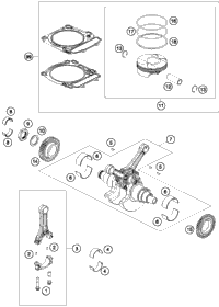 KTM PISTON I CPL. D=102 As Required 2013 690 Duke White 75330007100 I