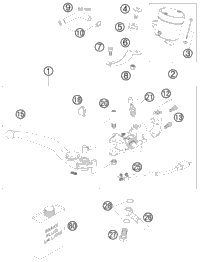 KTM HAND BRAKE CYLINDER    05 05 2008 990 Super Duke 61013001000