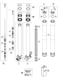 KTM FORK LEG L/S + TUBE CPL. 2019 350 SX-F 48601407S2