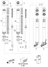 KTM FORK LEG R/S + TUBE CPL. 2017 250 SX-F 48601408S2