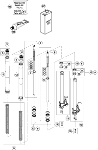 KTM FORK LEG R/S + TUBE CPL. 2019 300 XC 48601408S2
