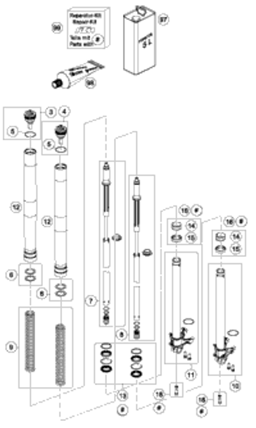 KTM axle clamp left d43mm cpl. 2019 790 DUKE BLACK 43578096S1