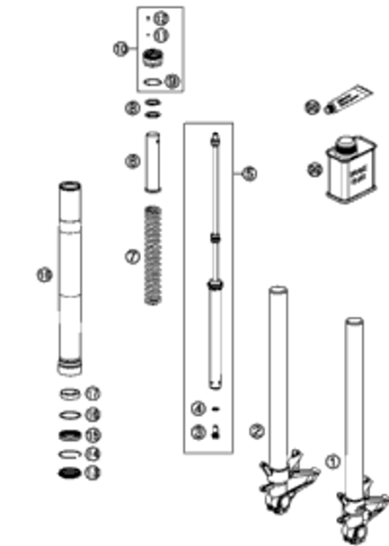 KTM axle clamp left d43mm cpl. 2019 790 DUKE ORANGE 43578096S1