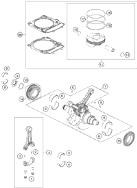 KTM PISTON KIT SIZE II As Required 2017 1290 SUPER ADVENTURE R 61430007010 II
