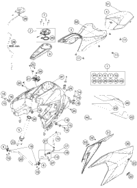 KTM LOCK SET CPL. 2017 1290 SUPER DUKE GT GREY 61411066044