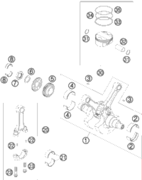 KTM PISTON KIT GR. I 1290 SD As Required 2014 1290 SD R BLACK 61330007010 I