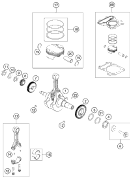 KTM shockabsorber rear 2022 RC 390, Orange - B.D. Chassis 94804010044