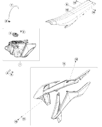 KTM FUEL TANK KPL. USA     17 2019 450 EXC-F SIX DAYS 7900711314499