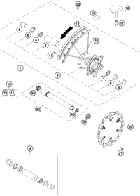 KTM Rear wheel hub cpl. 2020 85 SX 17_14 70010010144