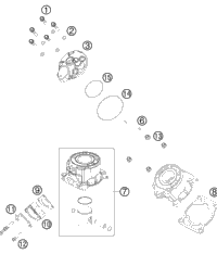 KTM CYLINDER + PISTON 2022 65 SX Engine 46230038000