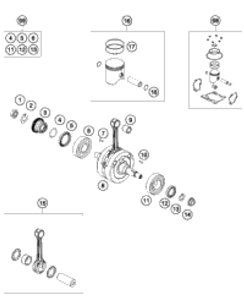 KTM ENGINE CASE CPL. 2018 150 XC-W 50430100044