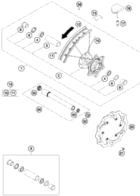 KTM REAR WHEEL CPL.2,15X18''XC 2013 2013 2013 250 XC 78110001044
