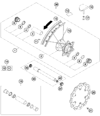 KTM REAR WHEEL CPL.2,15X19'' EXCEL 2015 250 SX-F 7771000114430
