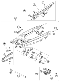 KTM REAR WHEEL CPL. 5X17''   07 07 2009 690 Duke White 7561000104433