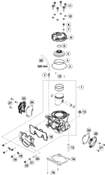 KTM Cylinder + Piston kpl. 150 NEW PART 2019 150 XC-W 51730038000