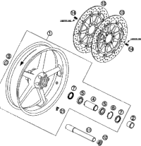 KTM REAR WHEEL CPL. BLACK  07 07 2007 990 Super Duke Orange 6101000104430