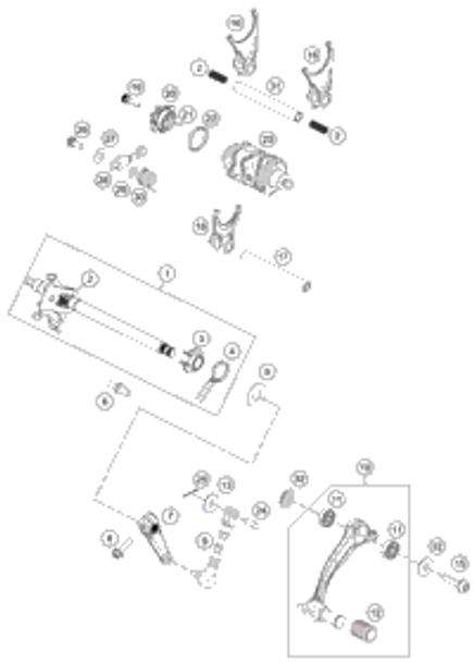 KTM Fork leg left 2021 390 ADV (ORANGE) Chassis 95801001000