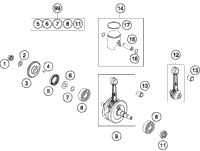 KTM CYLINDER + PISTON 2016 50 SX 45230038000