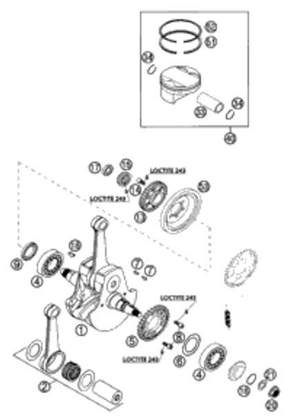KTM GASKET SET CPL. RACING 2000 2002 520 SX Racing 59030099000