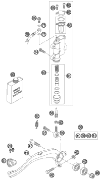 KTM BRAKE CALIPER RE.CPL.85 SX 03 2004 105 SX & 47013080000