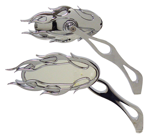 V-Factor Fireball Mirror Set Fits all Harley Big Twin & Sportster models