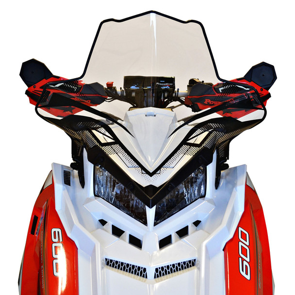 Powermadd Polaris Axys Mid, Clear W/Black  Graphics 18.5 2022 Polaris 850 PRO-RMK AXYS 163 3in.11630