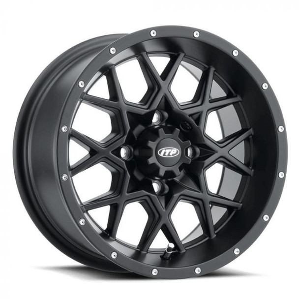 Itp Hurricane Wheel, Gloss Black And Machined , 18X6.5 , 4/137 Fits 2023 Can-Am Commander 1000R X mr 1822515546B