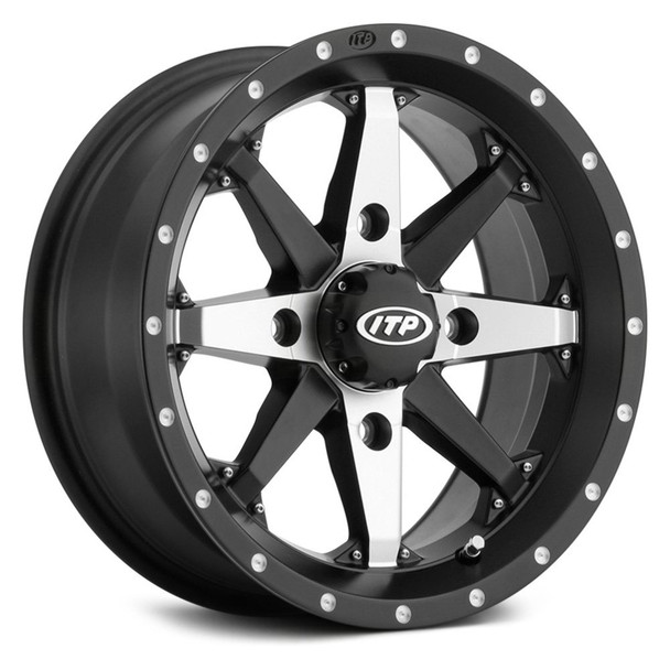 Itp Cyclone Wheel Black And Machined 14X7 Fits 2014 KYMCO UXV 700i LE 1422304727B