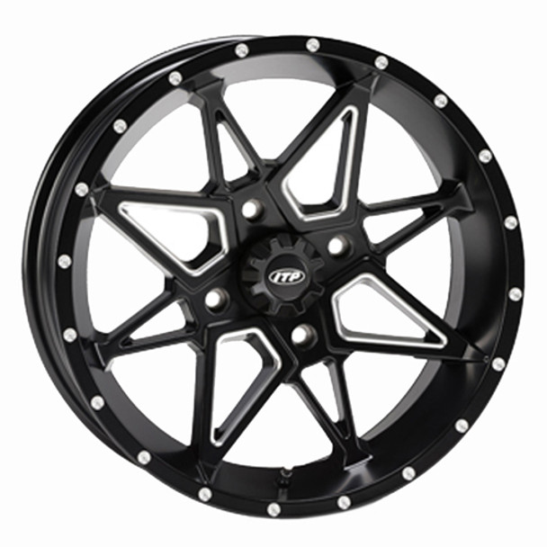 Itp Tornado Wheel, Matte Black, 14X7, 4/156, 4+3 (14Tn13Bx) Fits 2017 Polaris General 1000 EPS Ride Command Edition 1421952727B