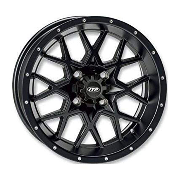 Itp Hurricane Wheel, 16X7, 4/156, Matte Black (16Rb113Bx) Fits 2022 Polaris General 4 1000 Deluxe Ride Command Edition 1621966017B