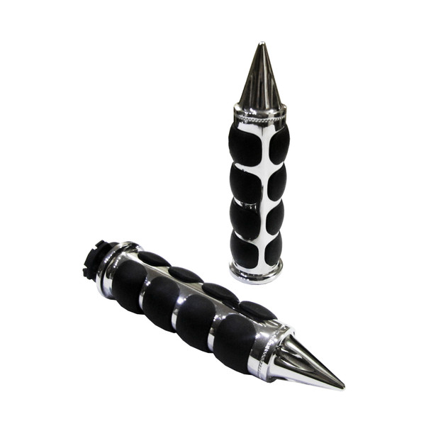 Kawasaki Nomad, Estrella Motorcycle Chrome Handlebar ISO "Spike" Grips Pair
