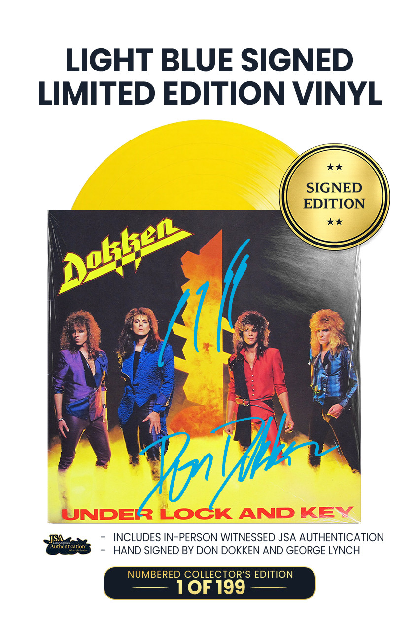 Under Lock And Key Yellow - Don Dokken and George Lynch (Signed Vinyl)