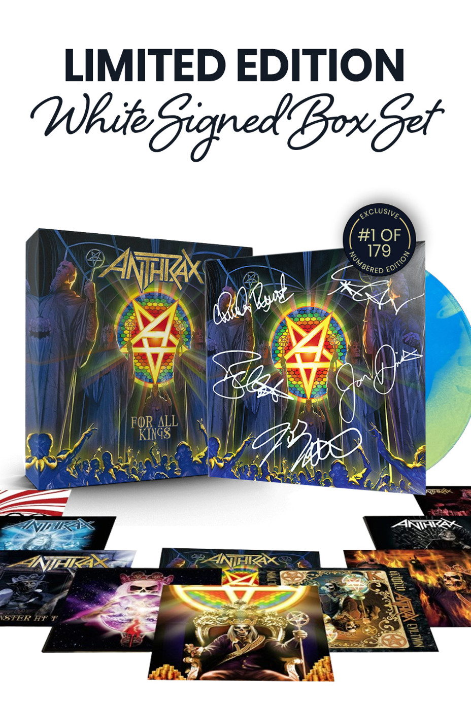 For All Kings 7" Box Set White Vinyl signed by Anthrax